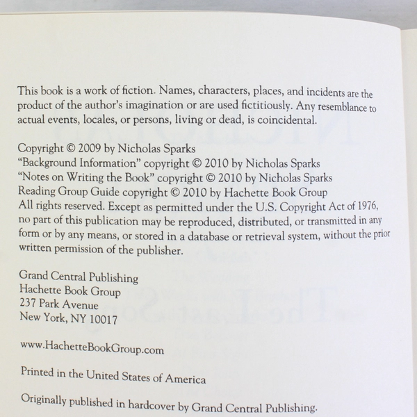 The Last Song by Nicholas Sparks 2010 Paperback Good Condition