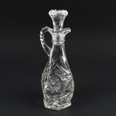 Vintage Anchor Hocking Clear Glass Cruet With Matching Glass Stopper 7.75" Tall