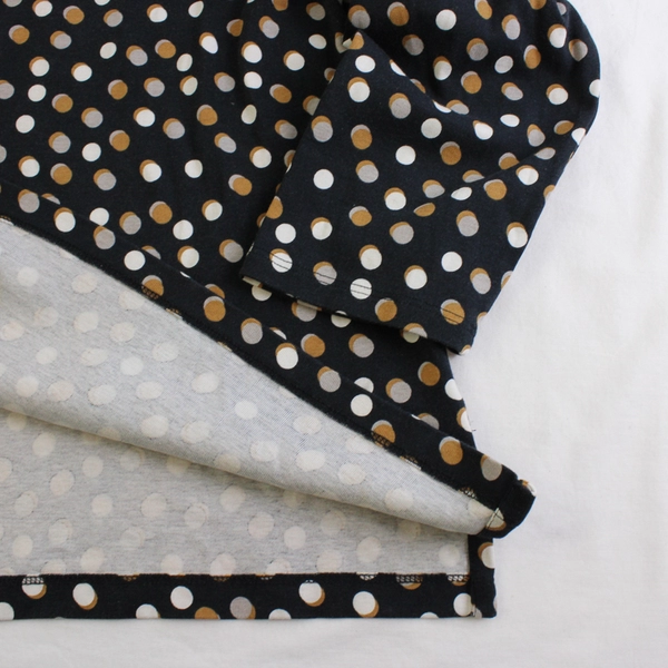 Lands' End Black Brown White Polka Dot 3/4-Sleeve Women's Size XL 18