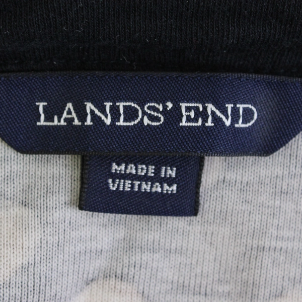 Lands' End Black Brown White Polka Dot 3/4-Sleeve Women's Size XL 18