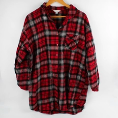 Charter Club Intimates Red and Black Plaid Button-Up Sleepshirt Women's XL