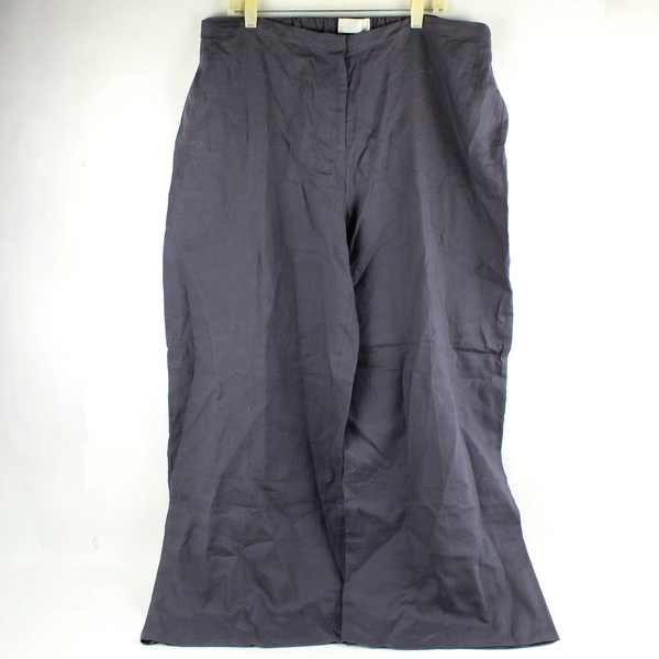 Soft Surroundings Gray 100% Linen Wide-Leg Pants Women's Size 16 FLAWED
