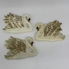 Set of 3 Vintage  Miller Studios Chalkware Swans Wall Plaques 1968 