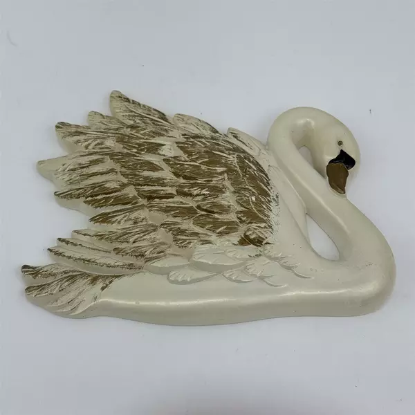 Set of 3 Vintage  Miller Studios Chalkware Swans Wall Plaques 1968 
