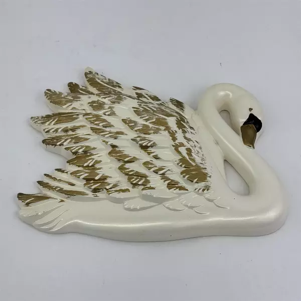 Set of 3 Vintage  Miller Studios Chalkware Swans Wall Plaques 1968 