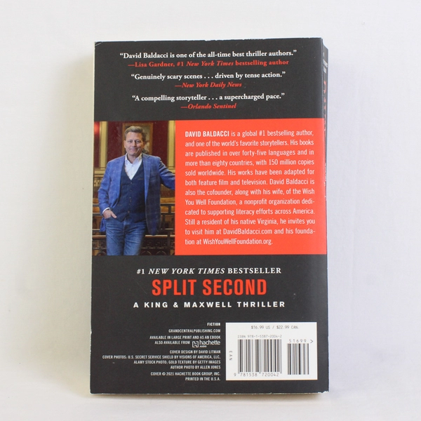 Split Second by David Baldacci A King & Maxwell Thriller 2021 Paperback Good