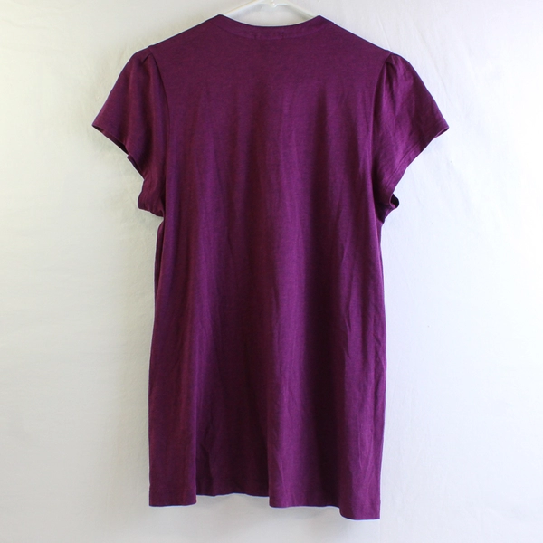 Theory Plum Purple Ruffled Short-Sleeve Top Women's Size Small