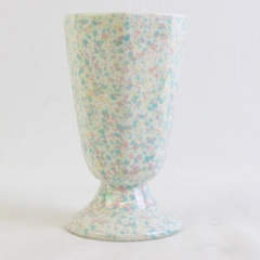 Point Imports Blue/Pink/White Pastel Speckled Ceramic Goblet Cup 5.25" Tall