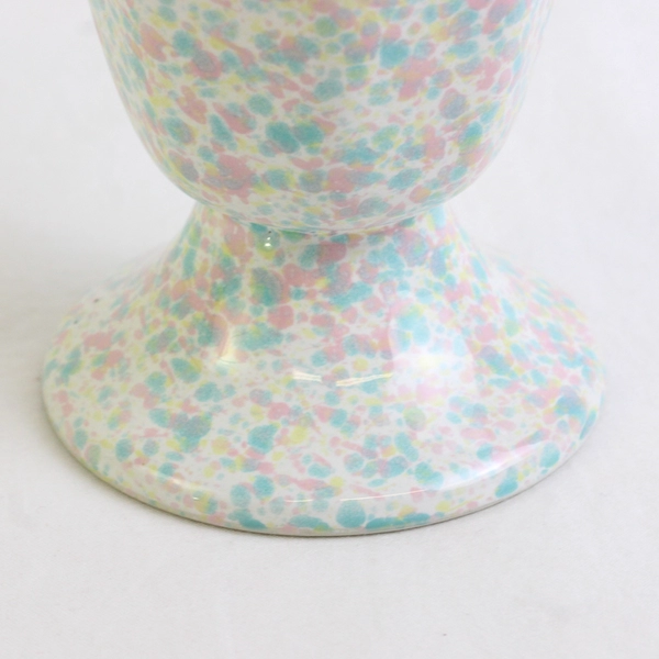 Point Imports Blue/Pink/White Pastel Speckled Ceramic Goblet Cup 5.25" Tall