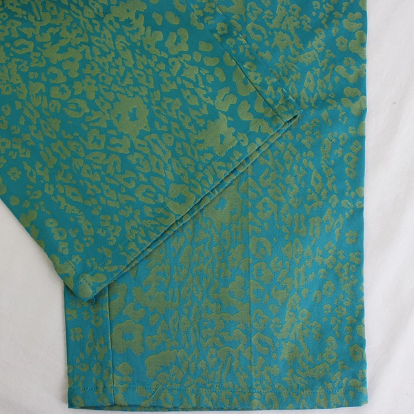 Susan Bristol Teal and Green Leopard Print Straight Leg Pants Women's Size 16