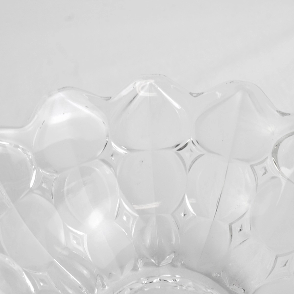 Lot Of 2 Crystal Clear Industries Moravia Pattern Clear Glass Bowl & Plate