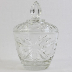 Anchor Hocking Star Of David Pattern Early American Prescut Glass Sugar Bowl 5.5