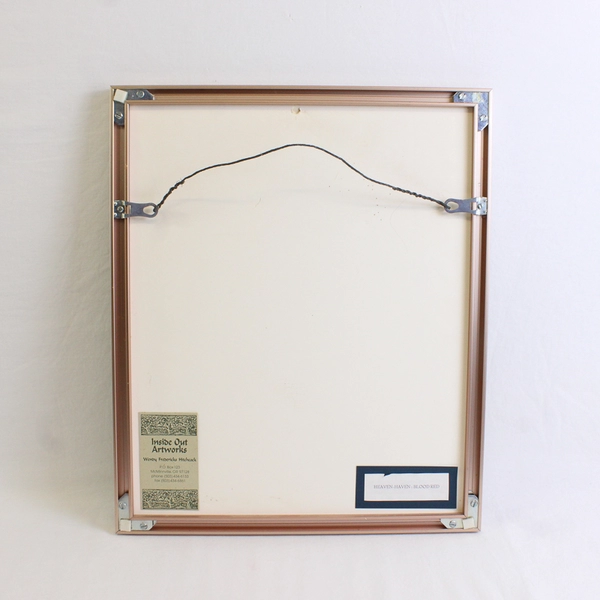 Heaven-Haven: Blood Red Framed Collage Art Signed Wendy F. Hitchcock