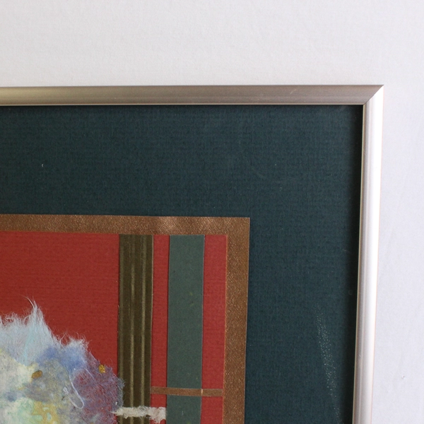 Heaven-Haven: Blood Red Framed Collage Art Signed Wendy F. Hitchcock