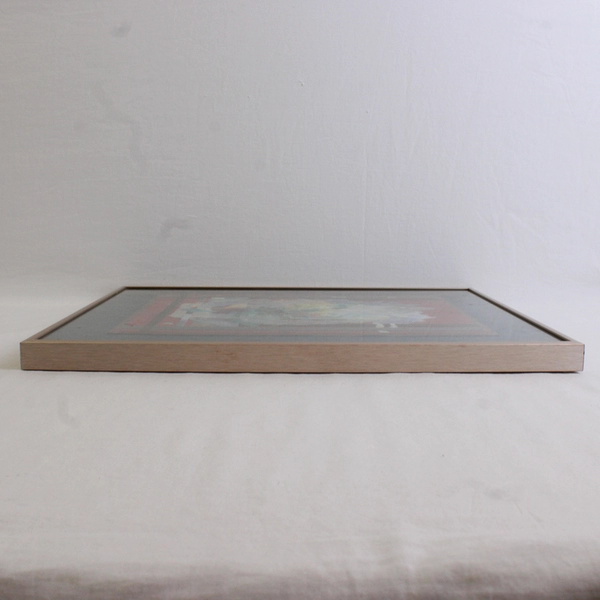 Heaven-Haven: Blood Red Framed Collage Art Signed Wendy F. Hitchcock