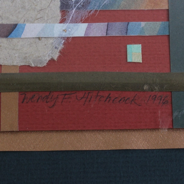 Heaven-Haven: Blood Red Framed Collage Art Signed Wendy F. Hitchcock