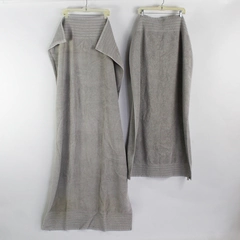 Lot Of 2 Matching Hotel Collection Solid Gray Bath Towels 100% Cotton 28.5"x 50"