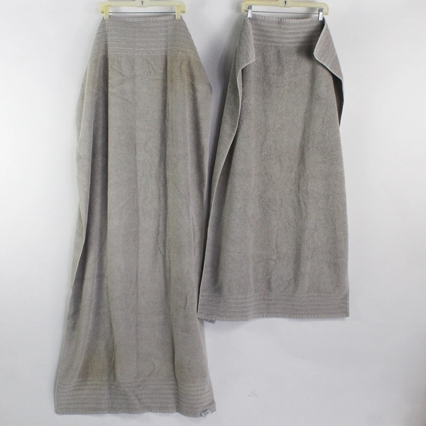 Lot Of 2 Matching Hotel Collection Solid Gray Bath Towels 100% Cotton 28.5"x 50"