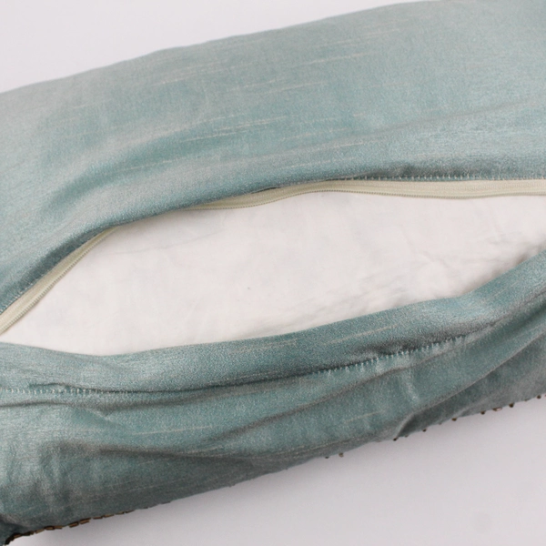 Newport Beaded Throw Pillow Cushion Turquoise Gold Beads 11" x 19"