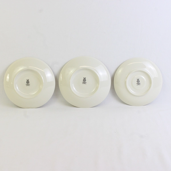 Lot Of 3 Castleton (USA) Museum White Pattern Saucer For Demitasse Cup 6.75"