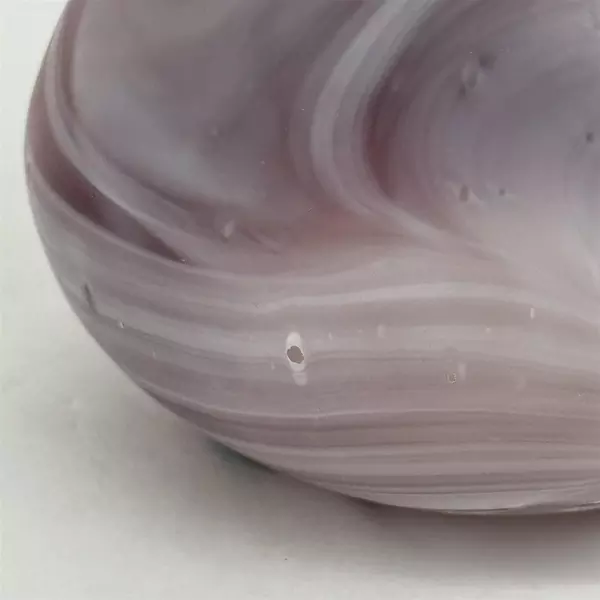  Swirled Art Glass Jar With Lid Lavender And White