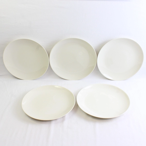 Lot Of 5 Castleton (USA) Museum White Pattern Dinner Plates 10.75" Diameter