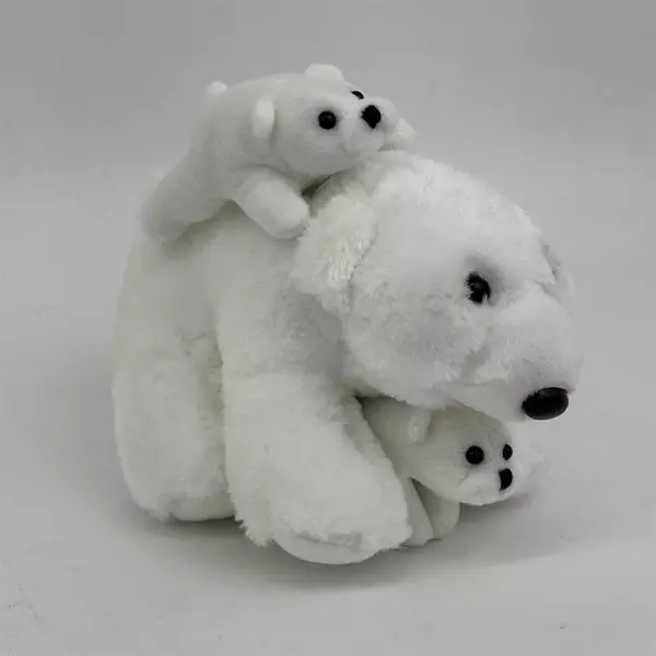 2025 National Wildlife Federation Polar Bear Mama 2 Cubs Plush 7” 
