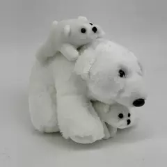 2025 National Wildlife Federation Polar Bear Mama 2 Cubs Plush 7” 