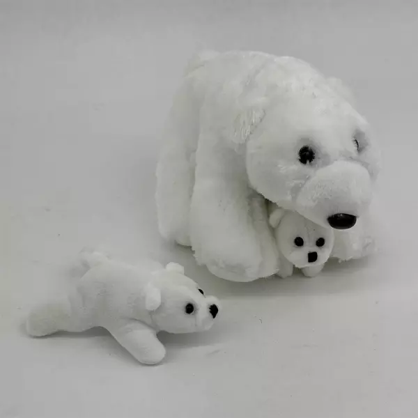 2025 National Wildlife Federation Polar Bear Mama 2 Cubs Plush 7” 