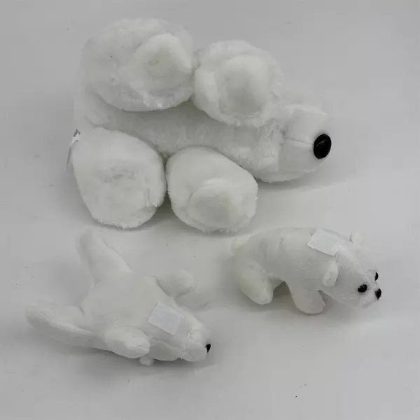 2025 National Wildlife Federation Polar Bear Mama 2 Cubs Plush 7” 