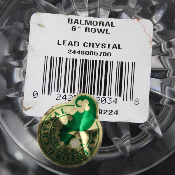 Waterford Crystal Balmoral Pattern 6" Round Bowl Footed Clear