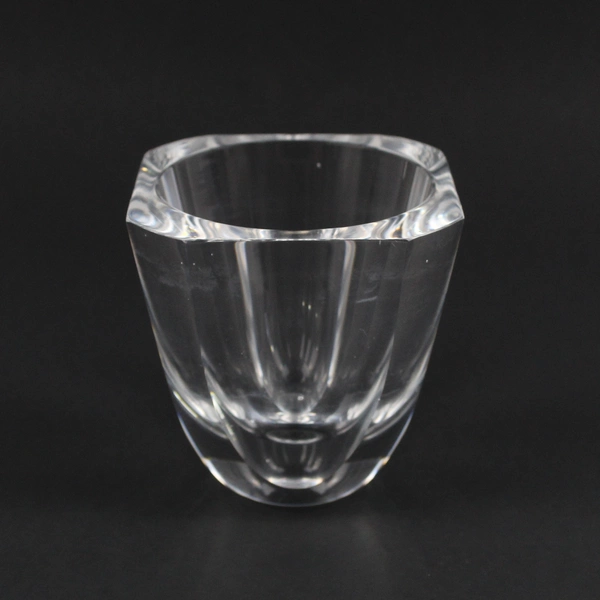 Orrefors Small Clear Crystal Vase 4" Tall Swedish Glasswork Scandinavian Signed