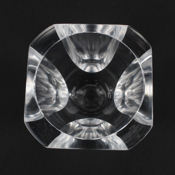 Orrefors Small Clear Crystal Vase 4" Tall Swedish Glasswork Scandinavian Signed