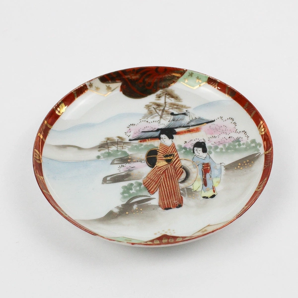 Unbranded Handmade Kutani Style Japanese Demitasse Saucer Decorative Plate 5.5"