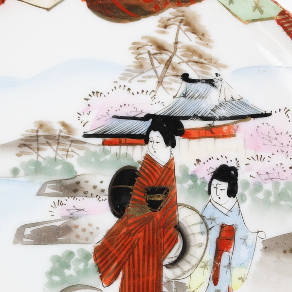 Unbranded Handmade Kutani Style Japanese Demitasse Saucer Decorative Plate 5.5"