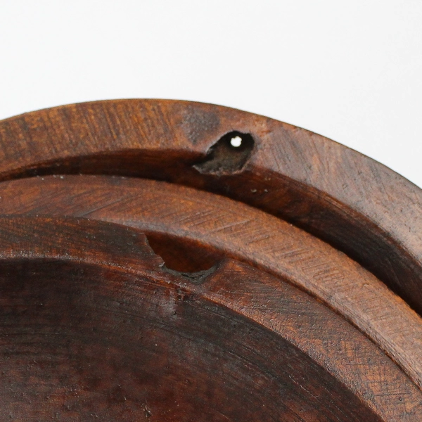 Lot Of 8 Unbranded Handmade Carved Wood Small Salad Plates About 7.25" Diameter