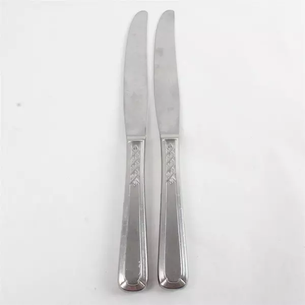 Set of 2 Oneida Flight Deluxe Modern Solid Stainless Dinner Knives 9"