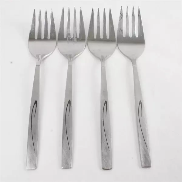 Set of 4 Oneida Flight Community Medium Solid Cold Meat Serving Forks 8.5"
