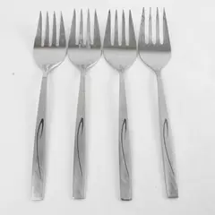 Set of 4 Oneida Flight Community Medium Solid Cold Meat Serving Forks 8.5"