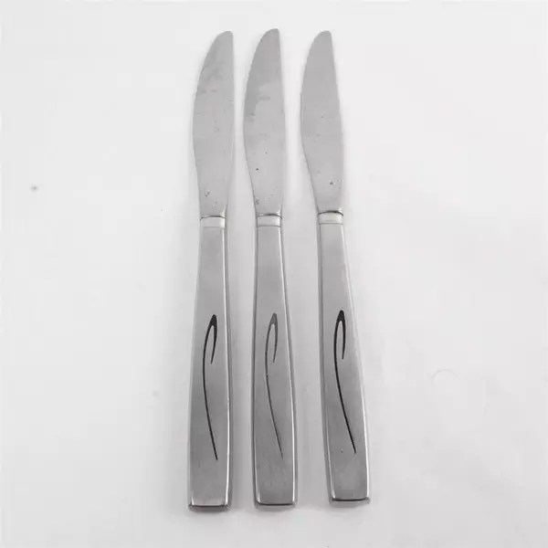 Set of 3 Oneida Flight Community Modern Hollow Handle Table Knives 9.25in