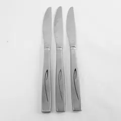 Set of 3 Oneida Flight Community Modern Hollow Handle Table Knives 9.25in
