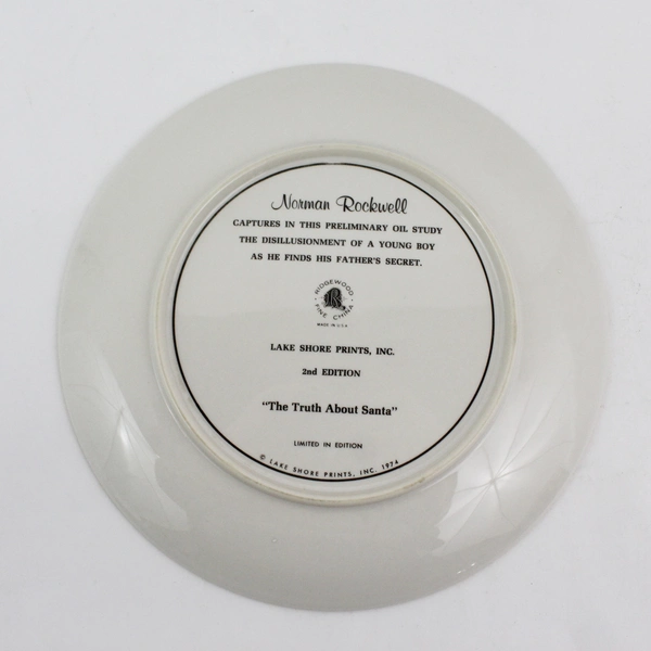 1974 Lake Shore Prints Inc Norman Rockwell The Truth About Santa 2nd Ed. Plate