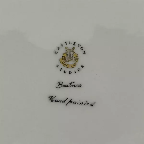 Castleton Studios Hand Painted Beatrice Blue Flower Dinner Plate 