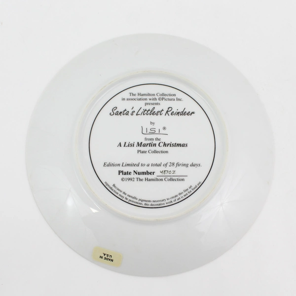 Hamilton Collection Lisi Martin Santa's Littlest Reindeer Christmas Plate