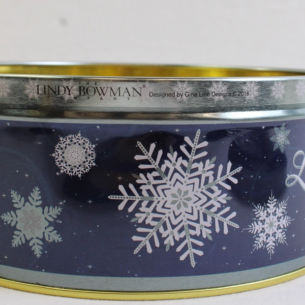 Lindy Bowman Co. Round Snowflake Cookie Tin 6"
