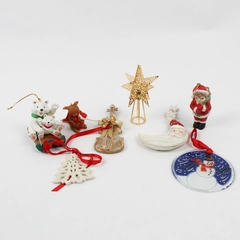 Lot of 8 Multiple Brands Vintage 1980's-1990's Christmas Ornaments