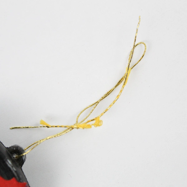 Vintage Finnish Christmas Ornament Flocked Snowman with Plaid Scarf