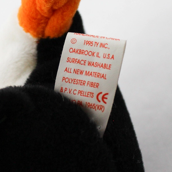 1995 Ty Beanie Babies Waddle the Penguin with Tags Plush Toy Style 4075