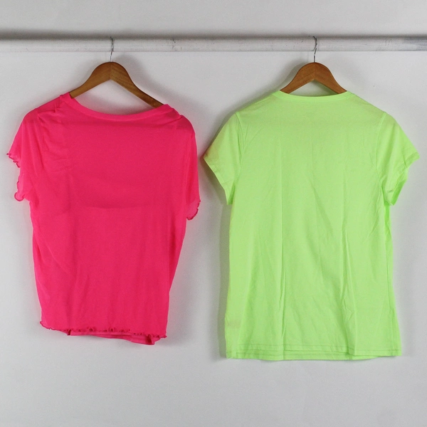 Lot of 2 No Boundaries Junior's XXL (19) Neon Layered Shirt and T-Shirt