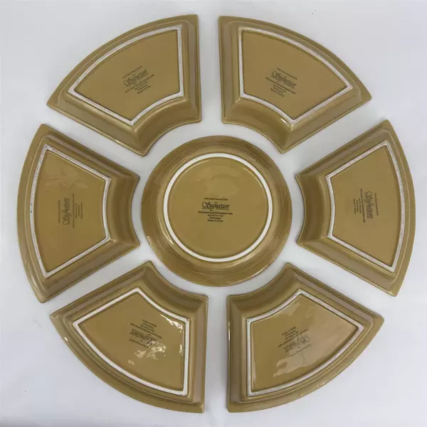 Large 8pc Signature Sorrento Gold Wheat Rotating Lazy Susan 